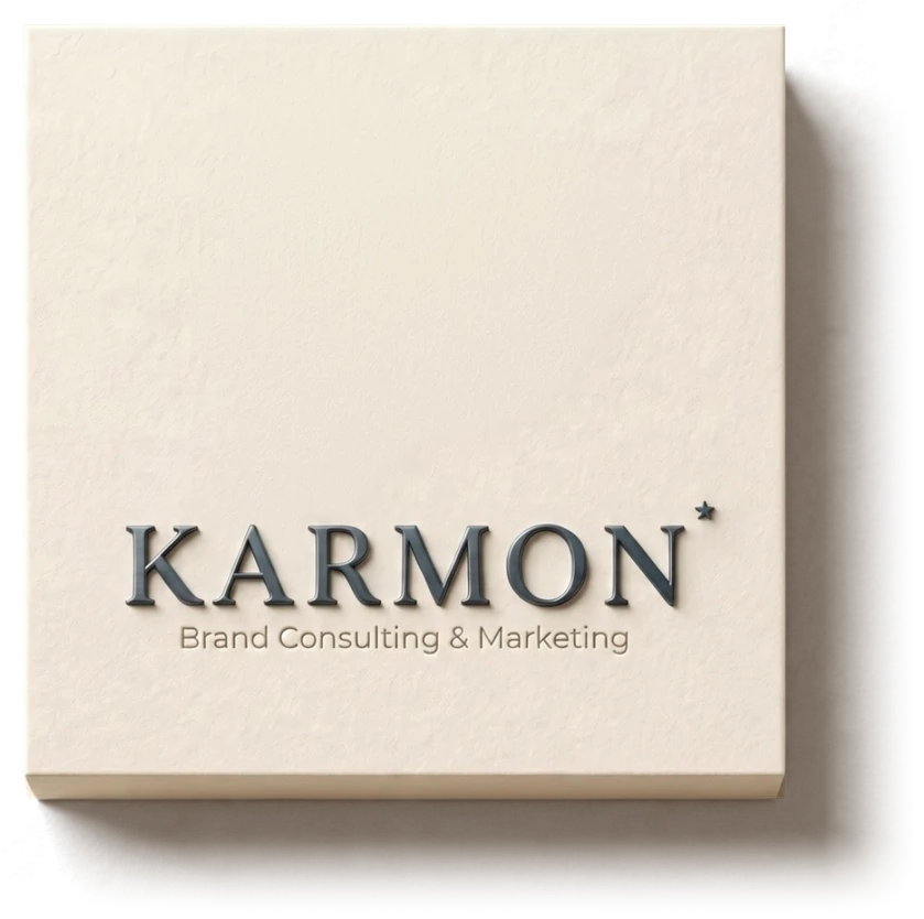 Karmon logo: a line-drawn bird above the KARMON wordmark, Brand Consulting & Marketing